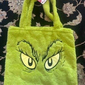 Fuzzy Green Tote with Playful Eyes
